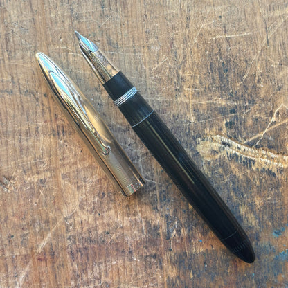 Sheaffer Crest, Vac- Fil, Black with Gold Filled Cap, 14K Two-tone Nib