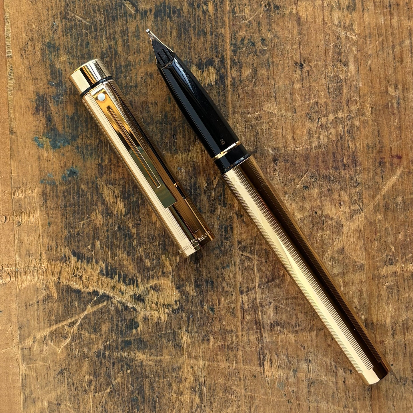 NOS-Sheaffer Targa, Gold-filled, Broad 14K nib