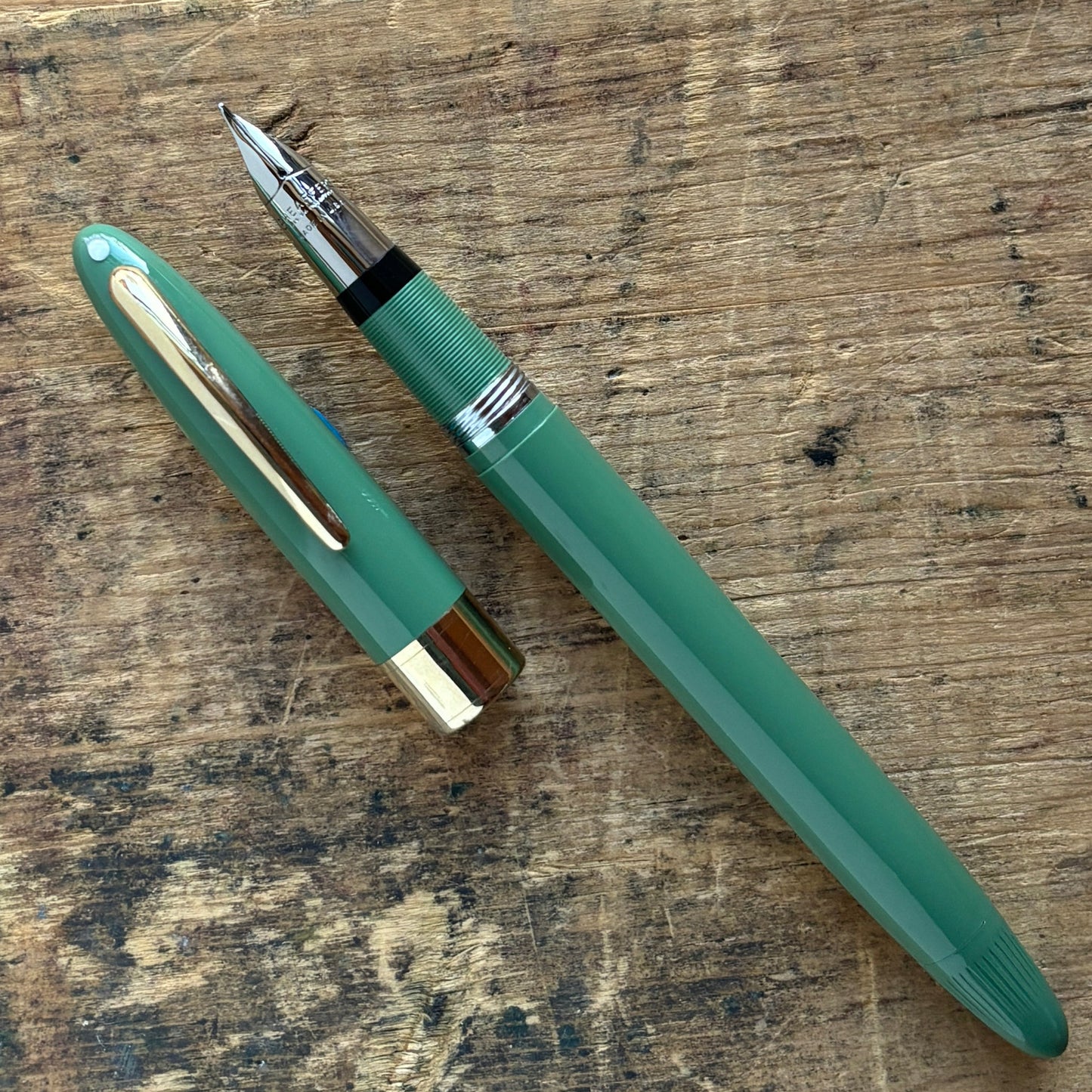 Sheaffer Statesman Snorkel, Sage Green with Gold-filled Trim