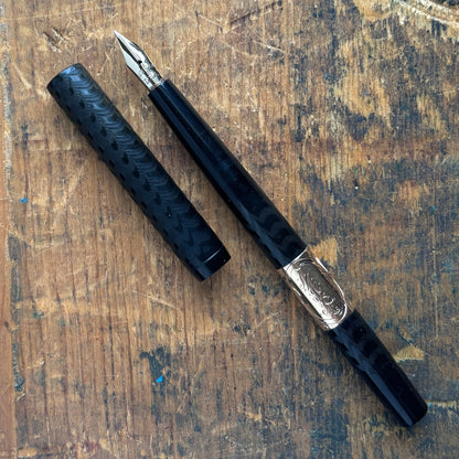 Waterman 12 Eyedropper, Black Chased Hard Rubber