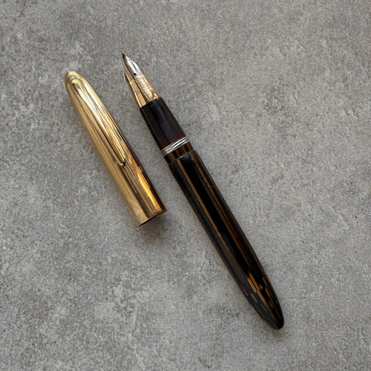 Sheaffer Crest Deluxe - Golden Brown Fountain Pen with Gold Filled Cap
