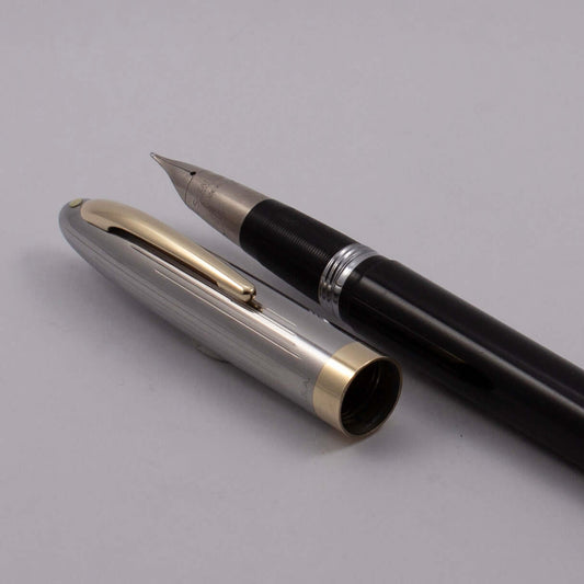 Sheaffer Clipper Snorkel Fountain Pen, Fine PdAg Triumph Nib, White Dot  Ozark Pen Shop   