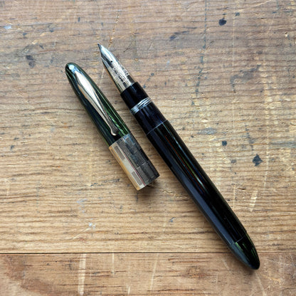 Sheaffer Triumph Vacuum-fil, Marine Green, Extra-wide cap Band