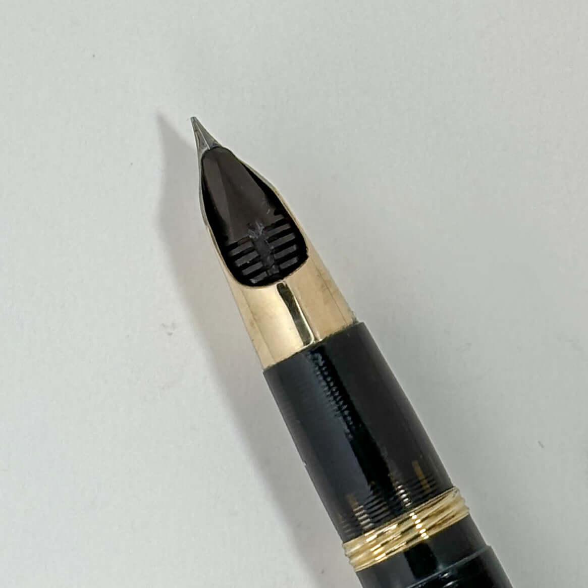 Sheaffer Tuckaway, Restored Vac-filler, Two-tone Nib, Black body with Two-tone Cap, Short Clip  Ozark Pen Shop   