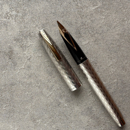 Sheaffer Marquetry Silver Imperial, NOS, 14K Inlaid Medium Nib