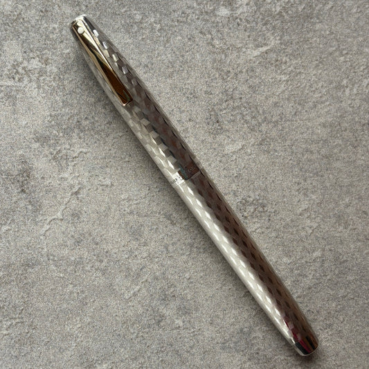 Sheaffer Marquetry Silver Imperial, NOS, 14K Inlaid Medium Nib