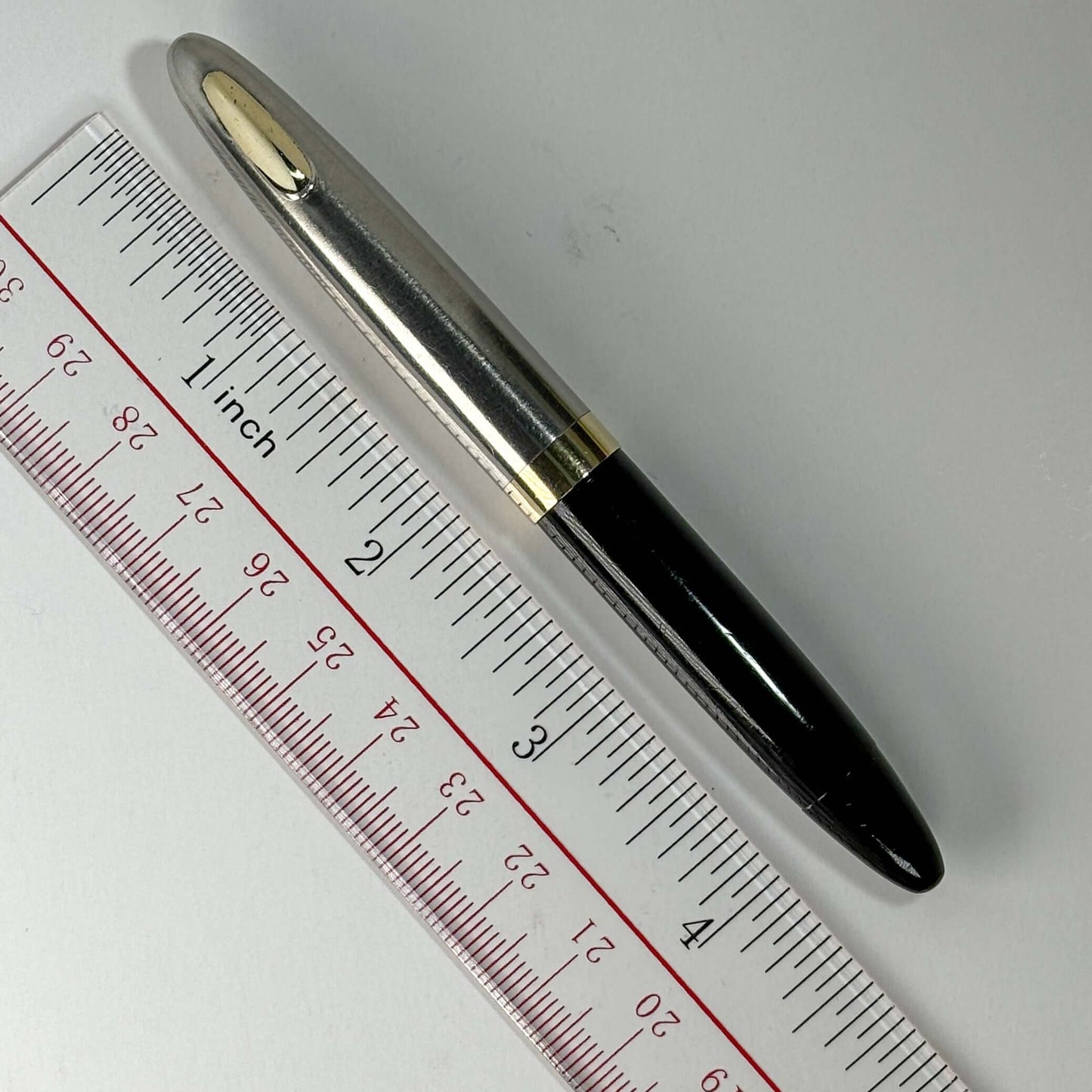 Sheaffer Tuckaway, Restored Vac-filler, Two-tone Nib, Black body with Two-tone Cap, Short Clip  Ozark Pen Shop   