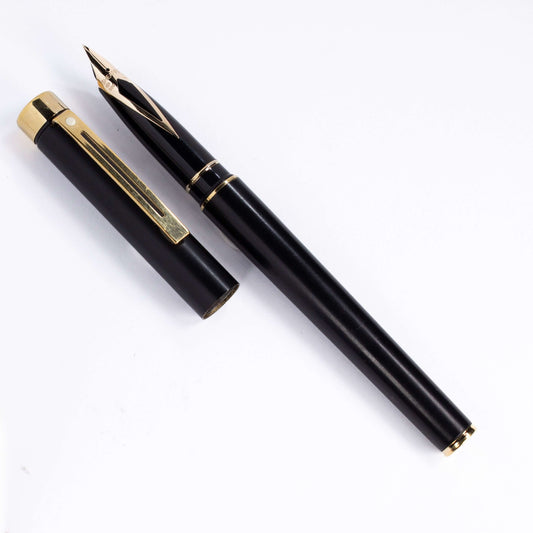 Sheaffer Targa, Matte Black Finish, 14K Fine Nib, C/C, Gold Filled trim.  Ozark Pen Shop   