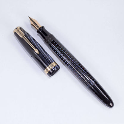 Parker Vacumatic Debutante Vintage Fountain Pen, Azure Blue Pearl, 14K Fine Nib.  Ozark Pen Shop   