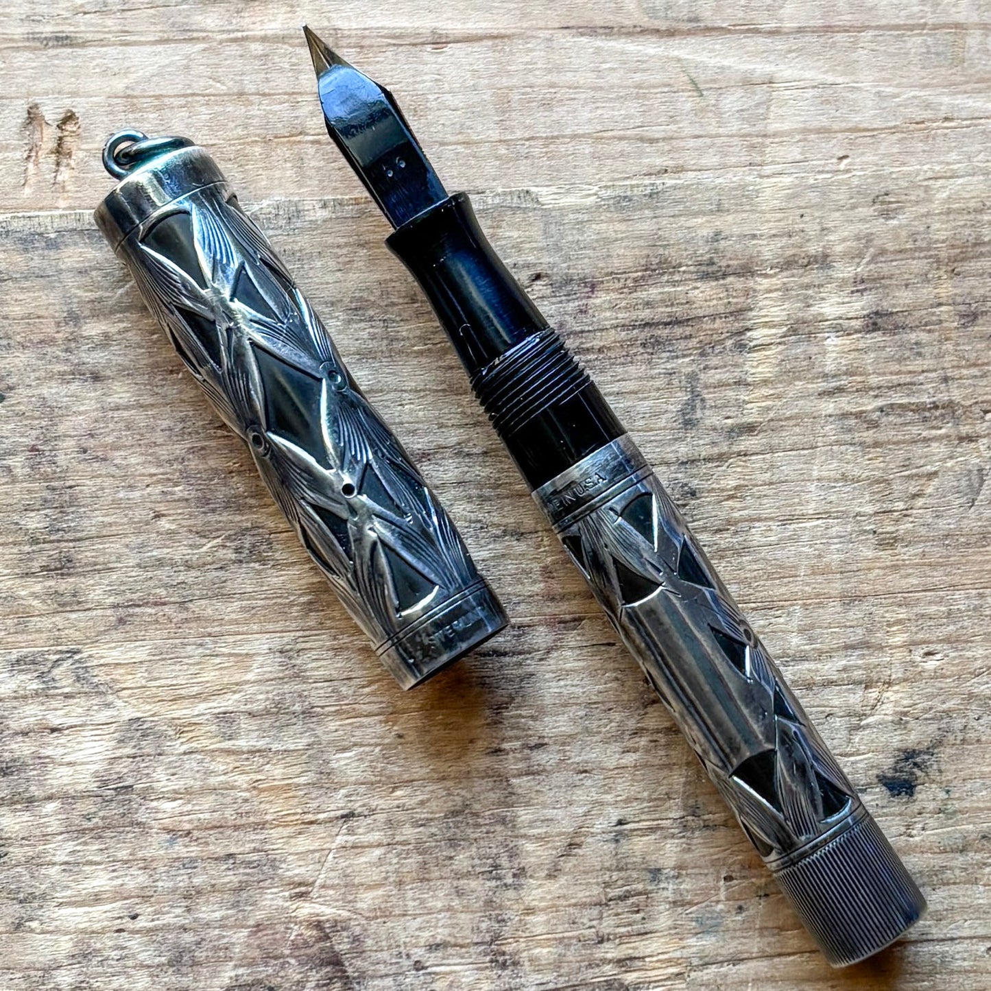 Waterman 452 1/2 V, Silver Overlay Ringtop