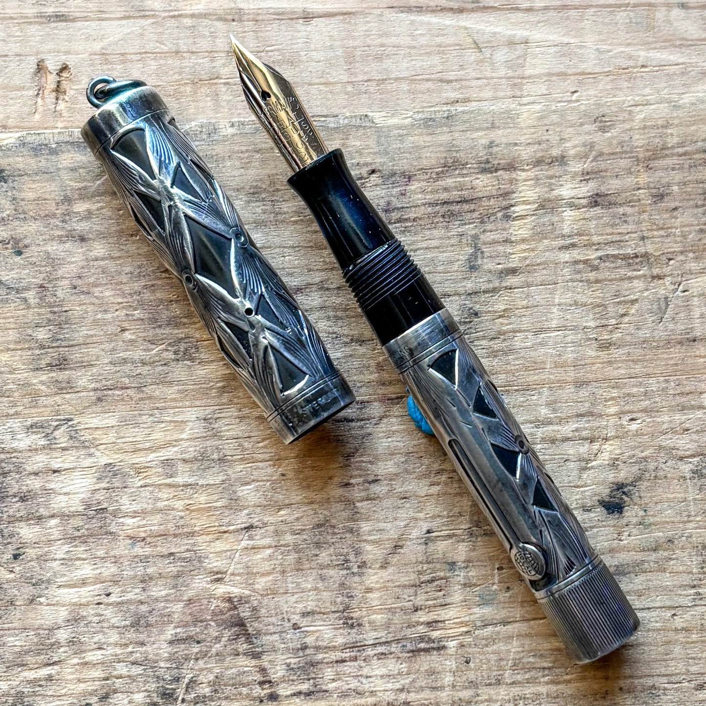 Waterman 452 1/2 V, Silver Overlay Ringtop