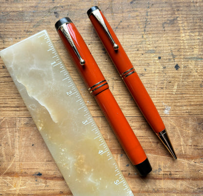 Fully restored, Parker Duofold SR Streamline Fountain Pen/Pencil Set