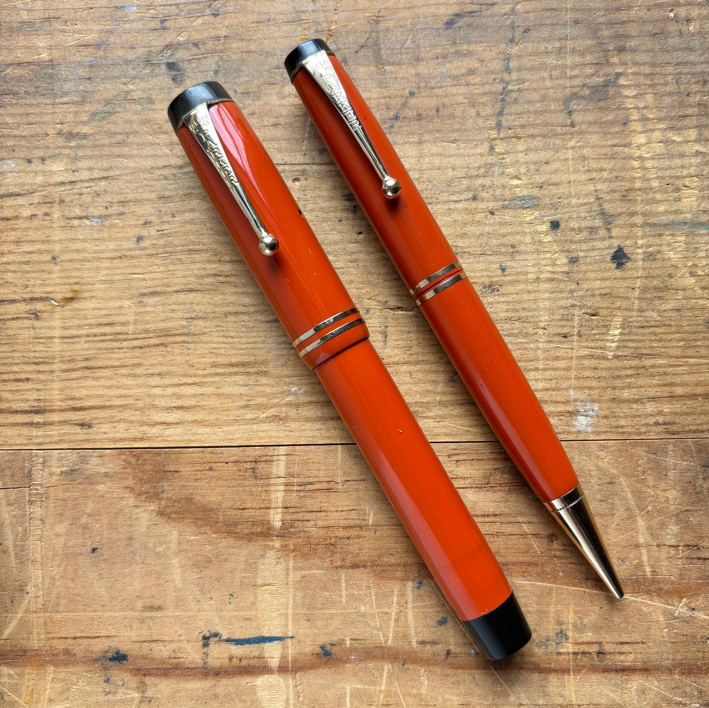 Fully restored, Parker Duofold SR Streamline Fountain Pen/Pencil Set