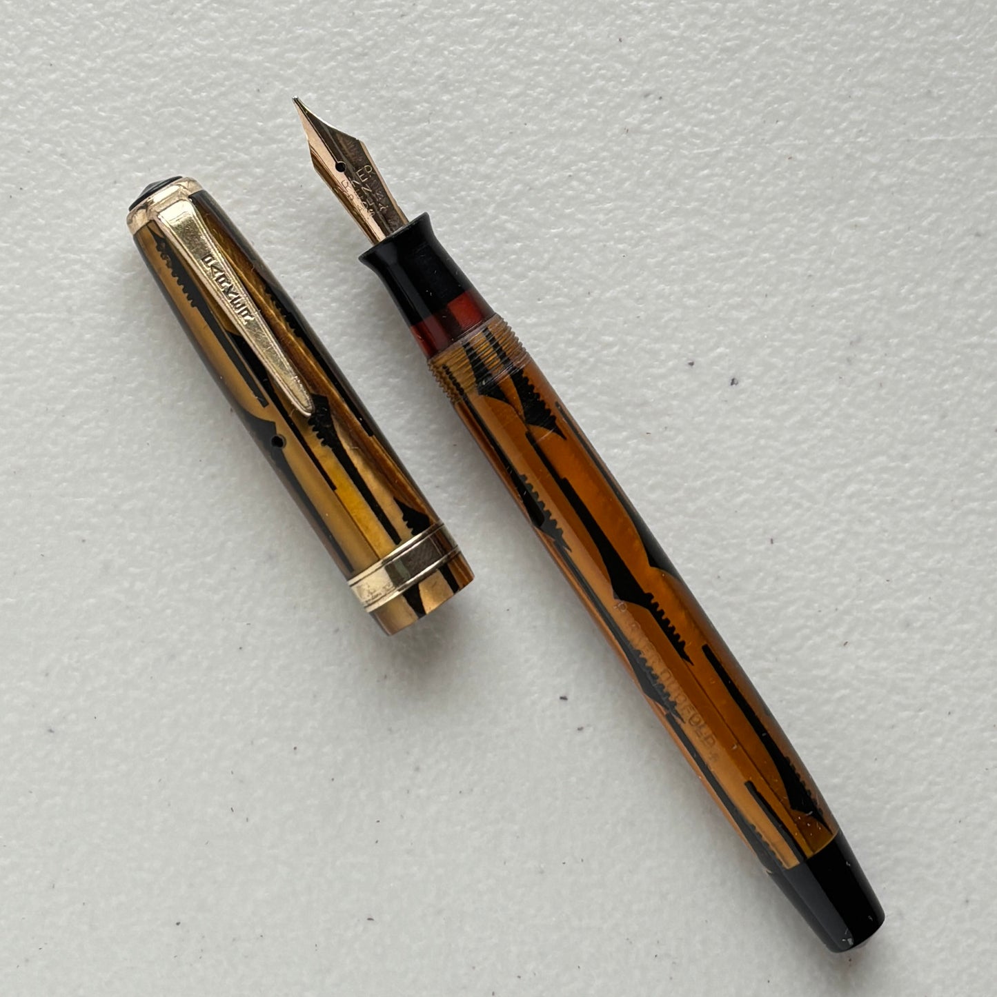 Parker Duofold Geometric "Toothbrush" Fountain Pen, Fully Restored