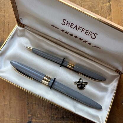 Sheaffer Snorkel Statesman Pen/Pencil Set, Pastel Gray