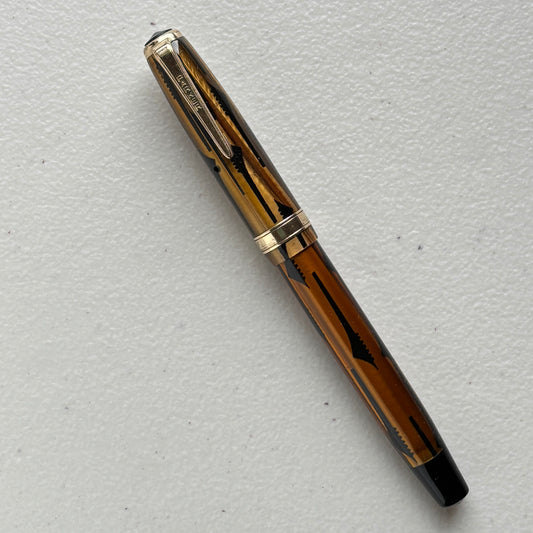 Parker Duofold Geometric "Toothbrush" Fountain Pen, Fully Restored