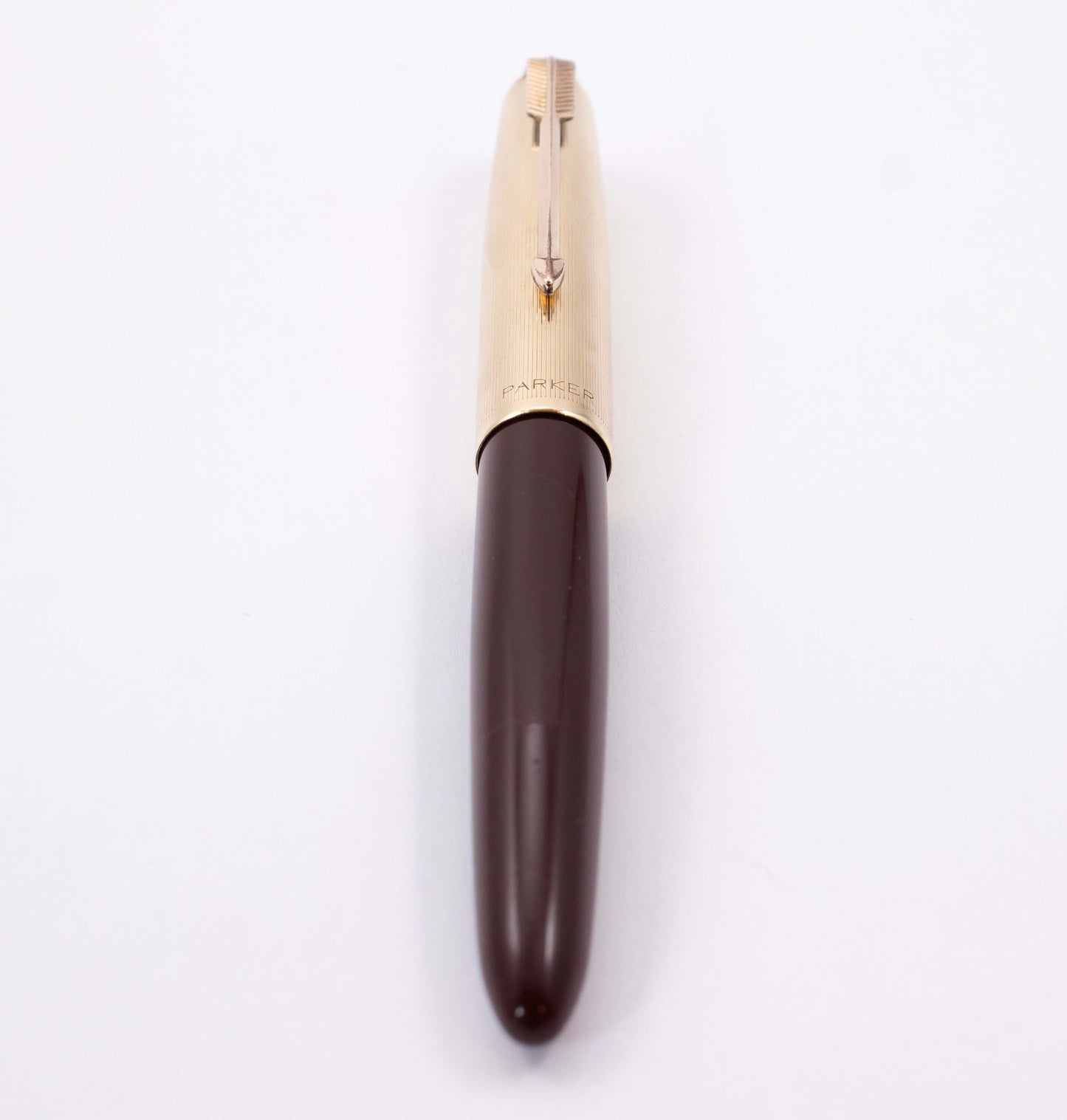 Parker 51 Demi Vacumatic, Cordovan Brown, Gold Filled Lined Cap, Fine 14K gold nib Parker 51 Fountain Pen Ozark Pen Shop   