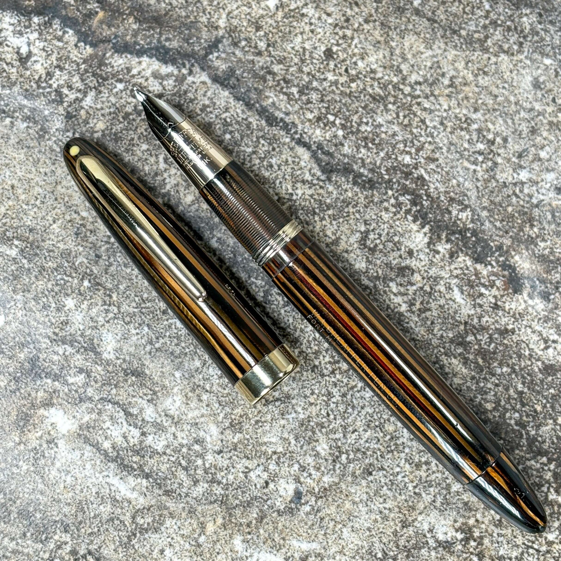 Sheaffer Statesman Restored Vac-fil Fountian Pen, 14K Triumph Fine Nib, Gold-filled trim.  Ozark Pen Shop   