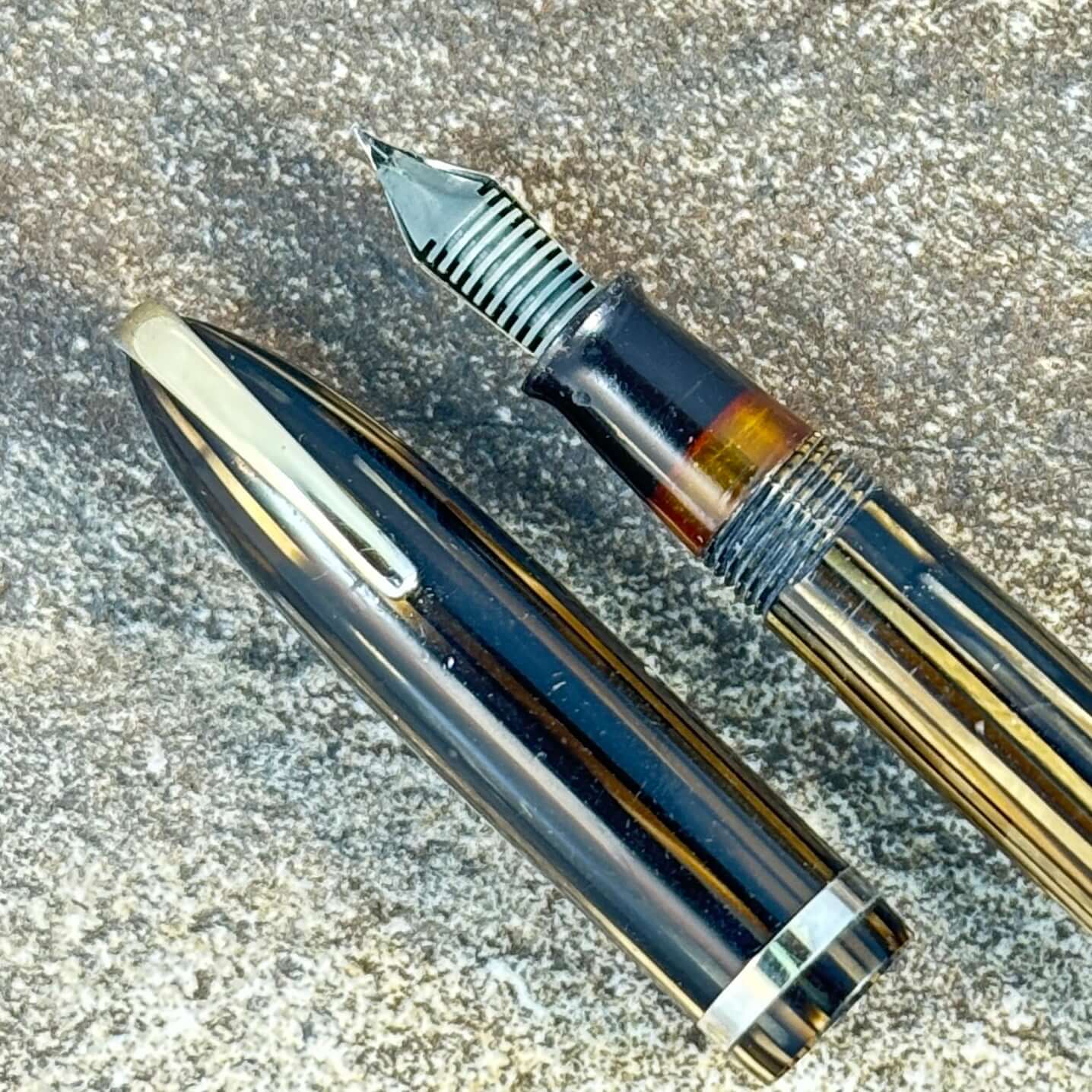 Sheaffer Balance 500; Fully Restored Fountain Pen, Lever-fil, 14K Feather Touch #5 Nib. (Has an experimental gray plastic nib)  Ozark Pen Shop   