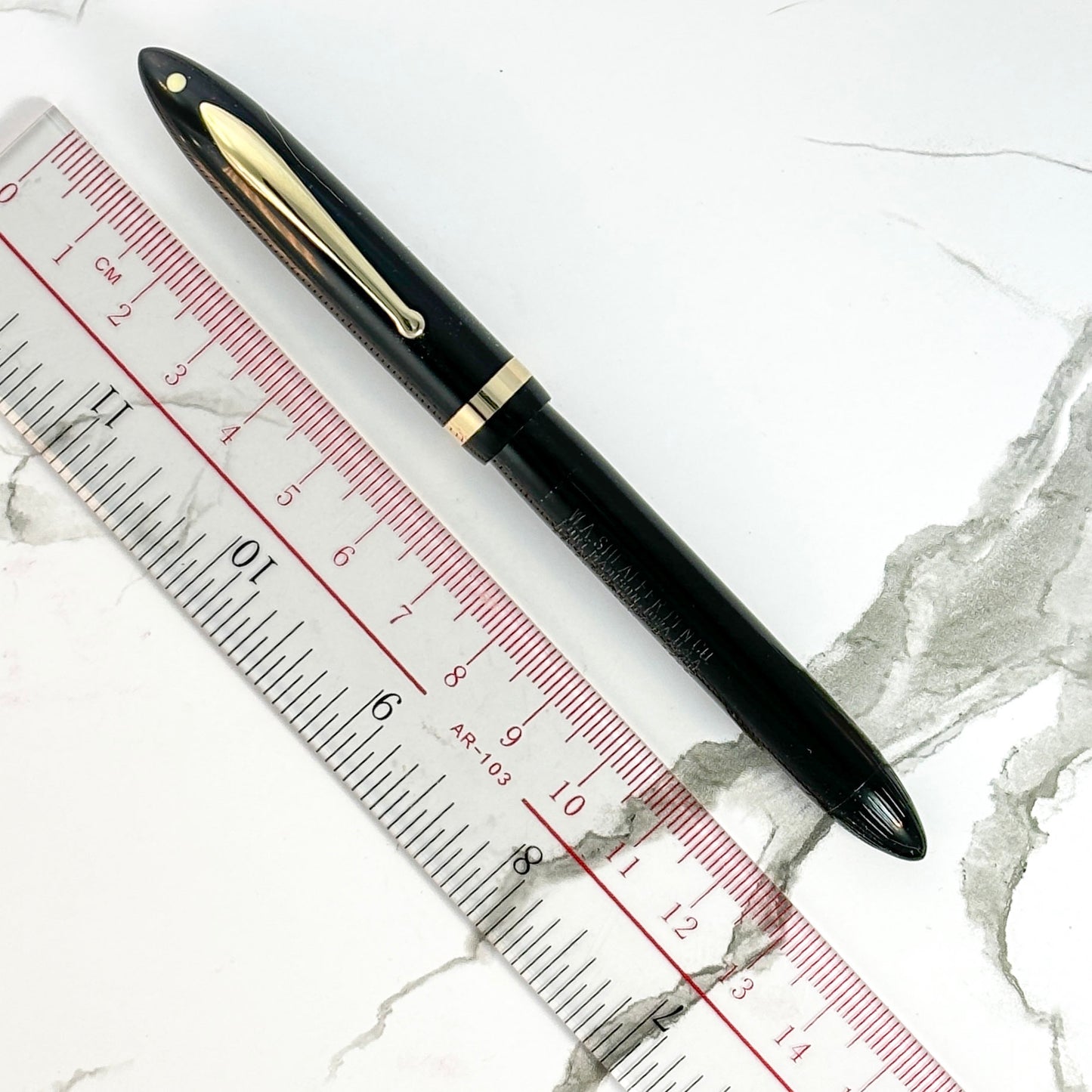 Sheaffer Lifetime Balance, Black with Gold-filled Trim, and Gregg Shorthand Symbol