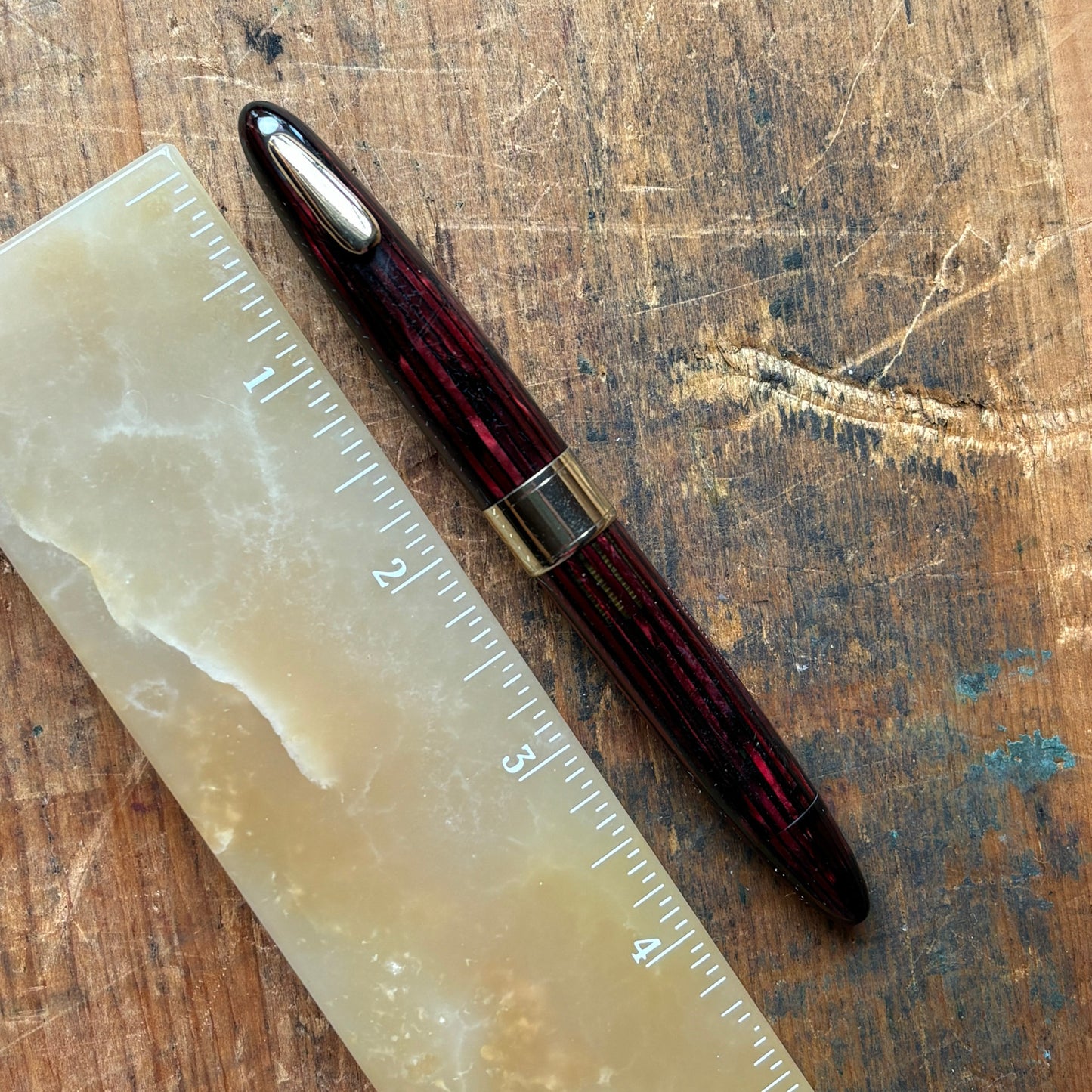 Sheaffer Tuckaway: Carmine Red, Restored Vac-Fil