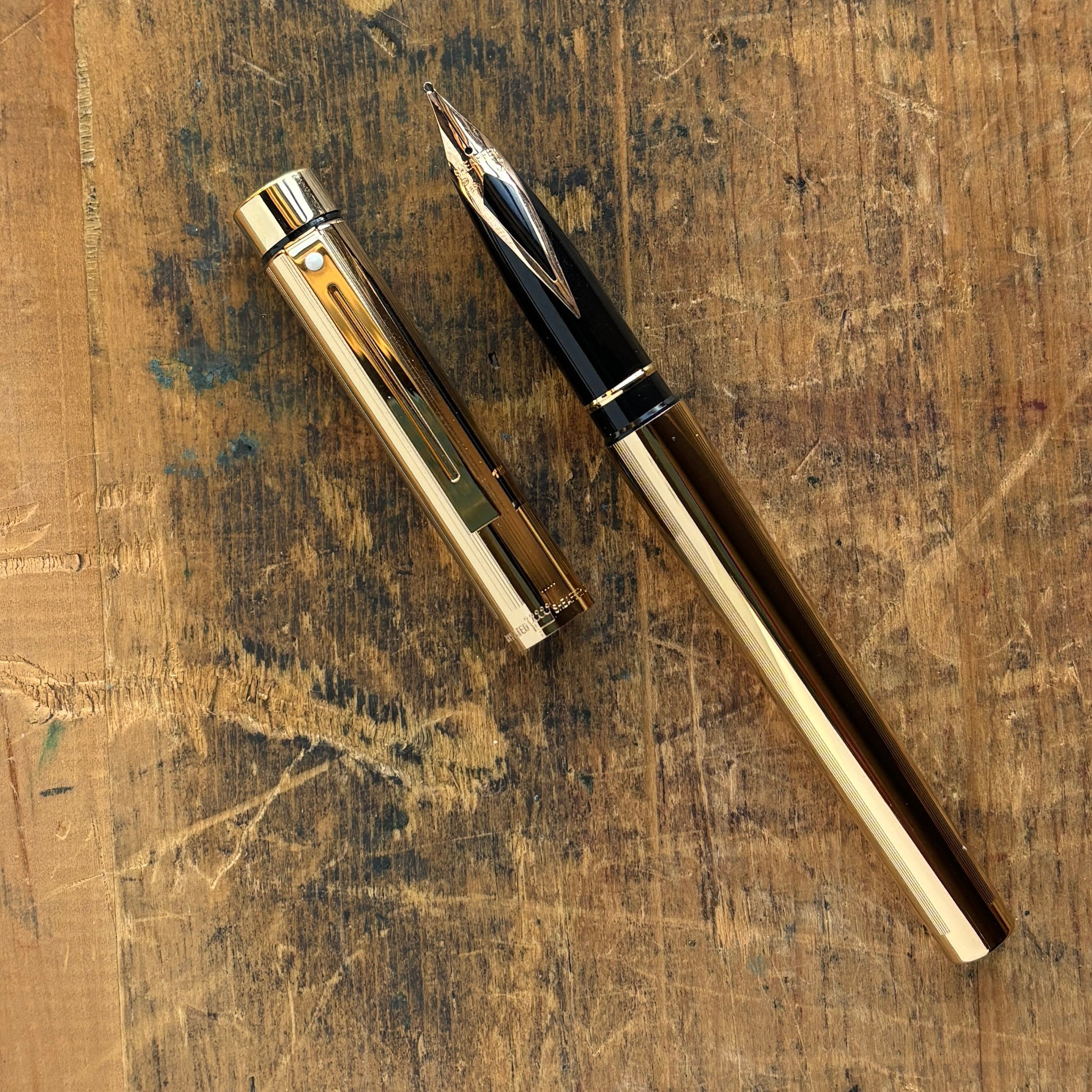 NOS-Sheaffer Targa, Gold-filled, Broad 14K nib