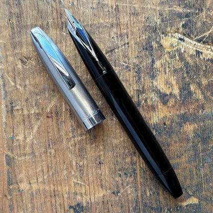 Sheaffer PFM II, Black with Steel Cap, Fully Restored, PdAg Inlaid Nib