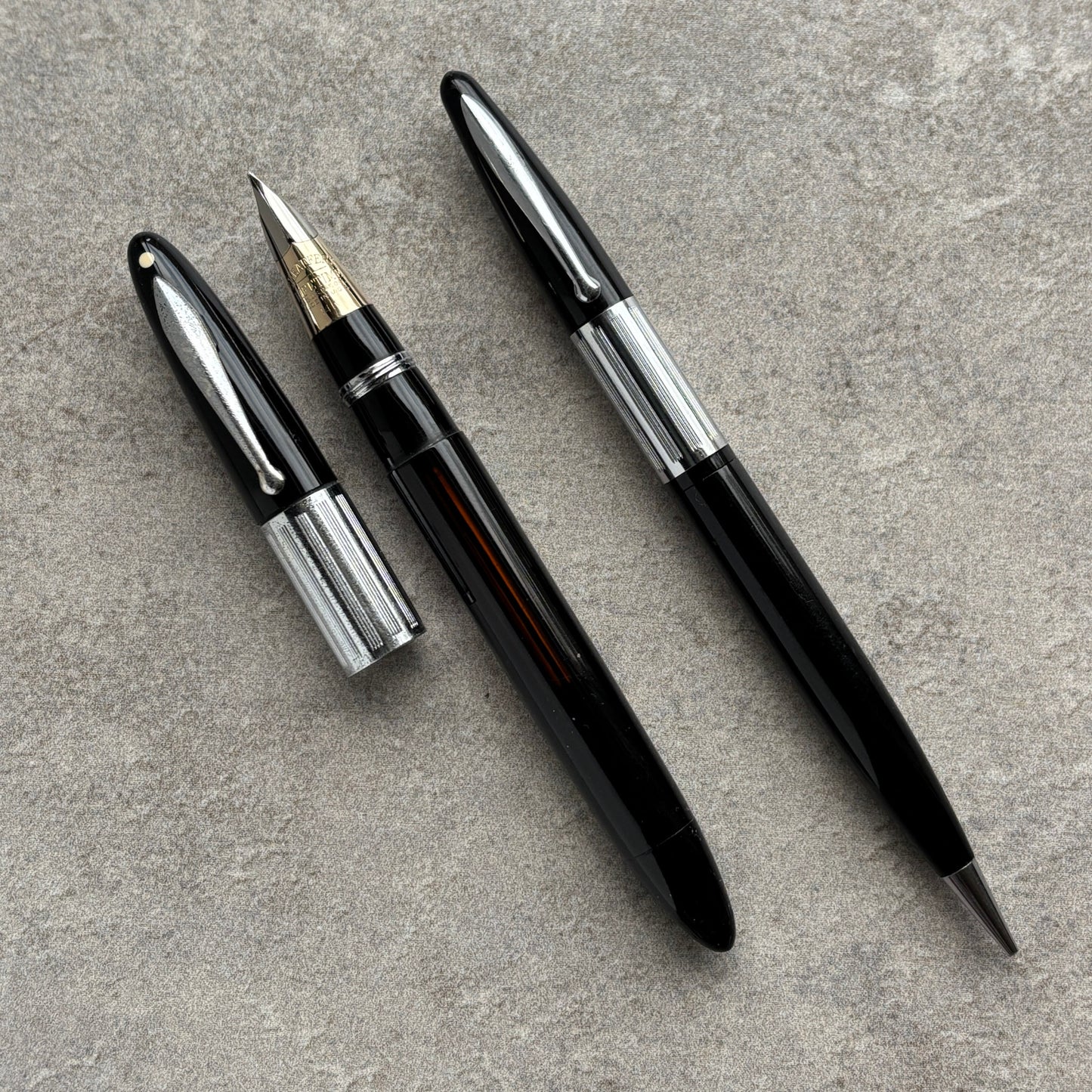 Sheaffer Triumph Pen/Pencil Set, "Reverse Trim" Extra Wide Cap Band