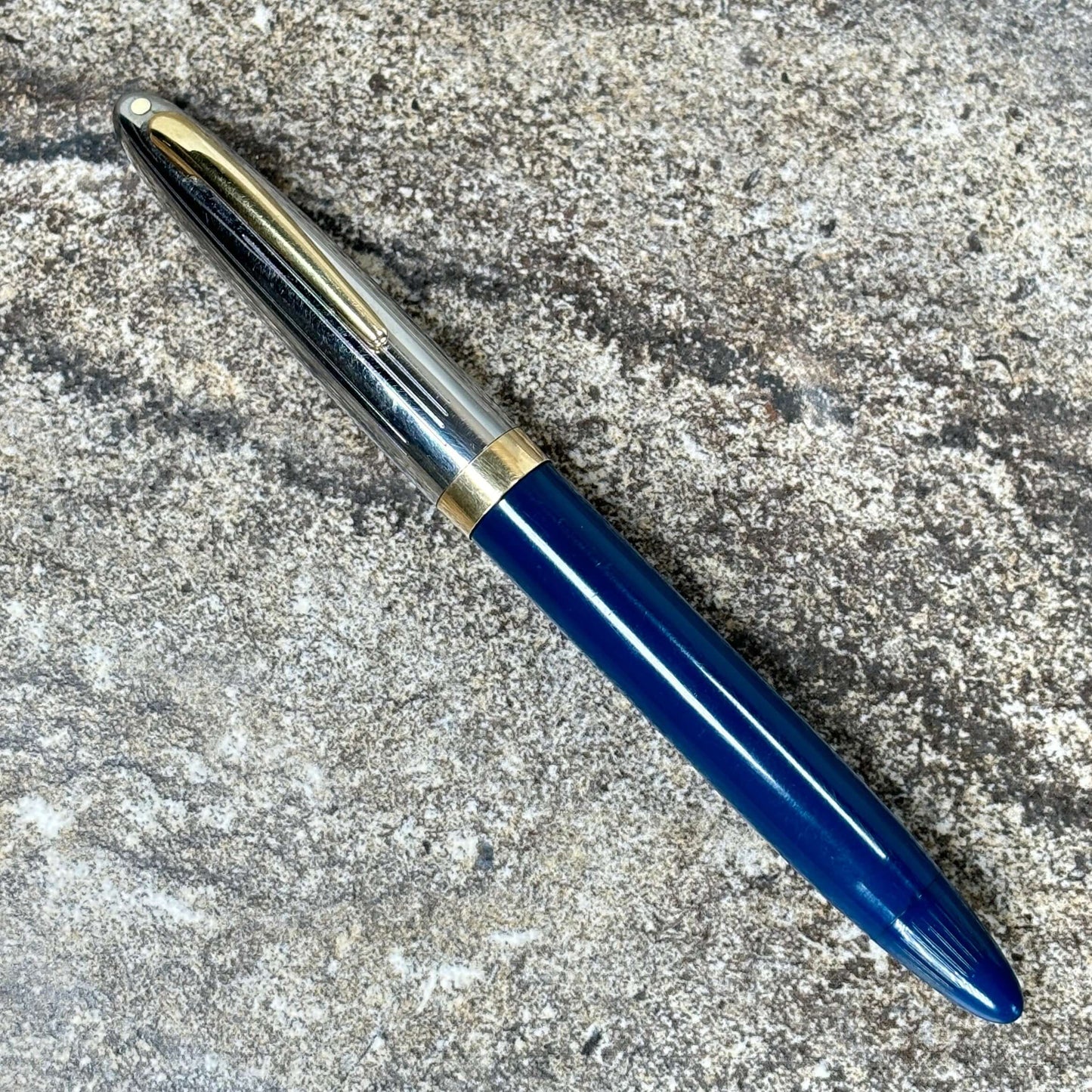 Sheaffer Sentinel Deluxe Touch Down Fountain Pen. Medium Triumph Nib, Blue with Two-tone Cap  Ozark Pen Shop   