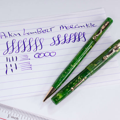 Aikin Lambert "Mercantile" Fountain Pen/Pencil Set, Jade Green, Flex Nib
