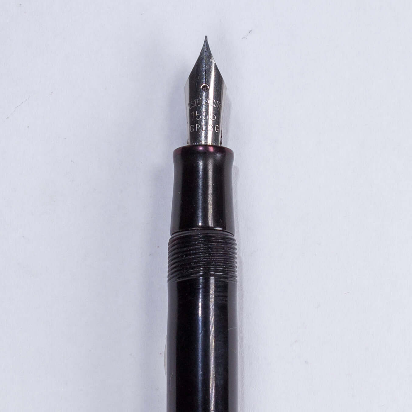 Esterbrook Model SJ Fountain Pen, Black, Restored Lever Filler, #1555 Firm Fine Gregg nib, Double Jewel