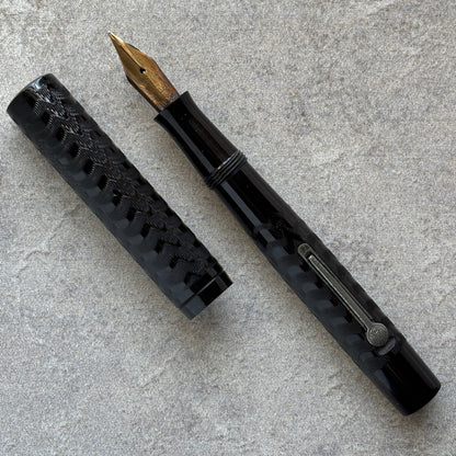 Waterman 14 V PSF Lever-Filler, Black Chased Hard Rubber Fountain Pen