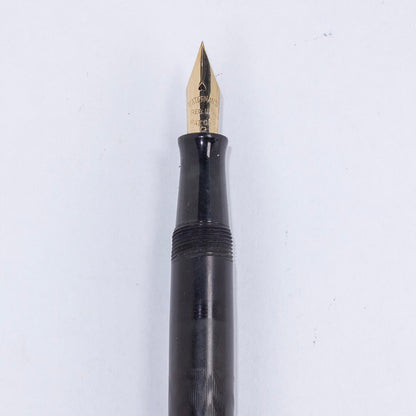 ${titleName/Type: Waterman 52 Manufacture Year: 1920s Length: 5 1/2 Filling System: Lever Filler, restored with new sac Color/Pattern: Black hard rubber, with very strong chasing and imprints. Nib Type/Condition and remarks: Waterman #2 responsive semi-fl