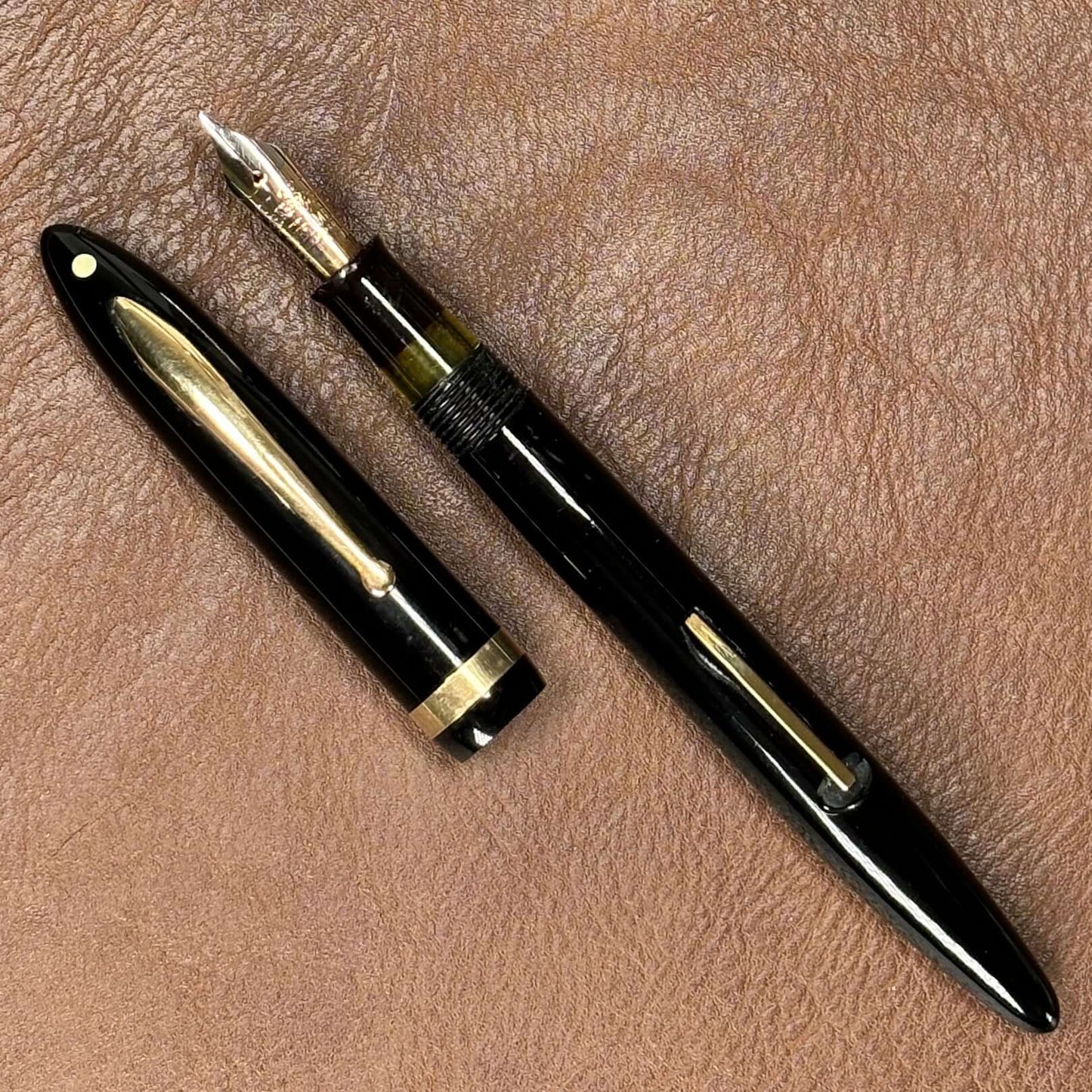 Sheaffer Balance, Full-length slender girth. 14K Lifetime Nib, Black, Lever-Filler  Ozark Pen Shop   