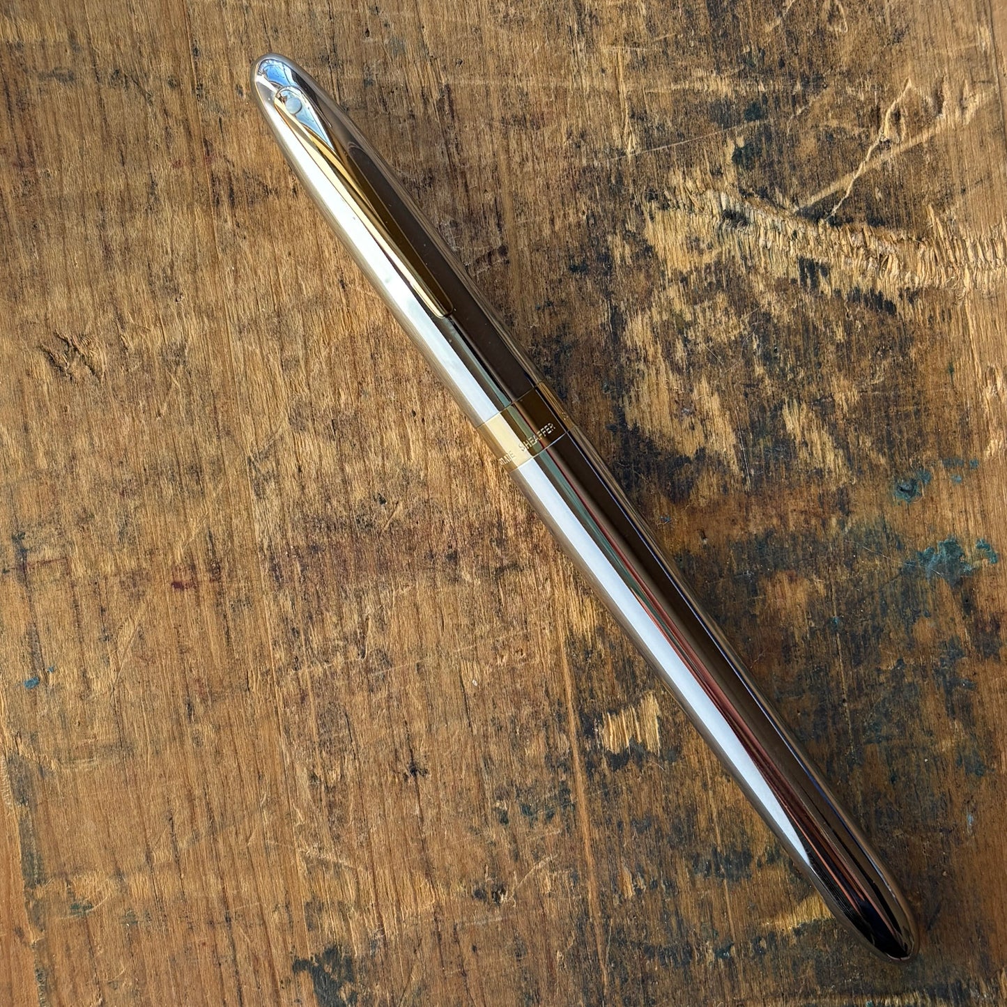 Sheaffer Crest Reissue, Palladium with Gold Plated trim, Medium 18K Nib