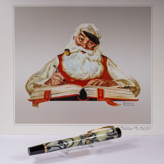 Parker Duofold Norman Rockwell Limited Edition Black and Pearl Fountain Pen, 18K Medium nib. Parker Duofold Ozark Pen Shop   