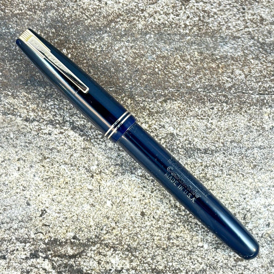 Waterman Commando Restored Fountain Pen, Dark Blue Lever-Filler, 14K Waterman Flexible Nib  Ozark Pen Shop   