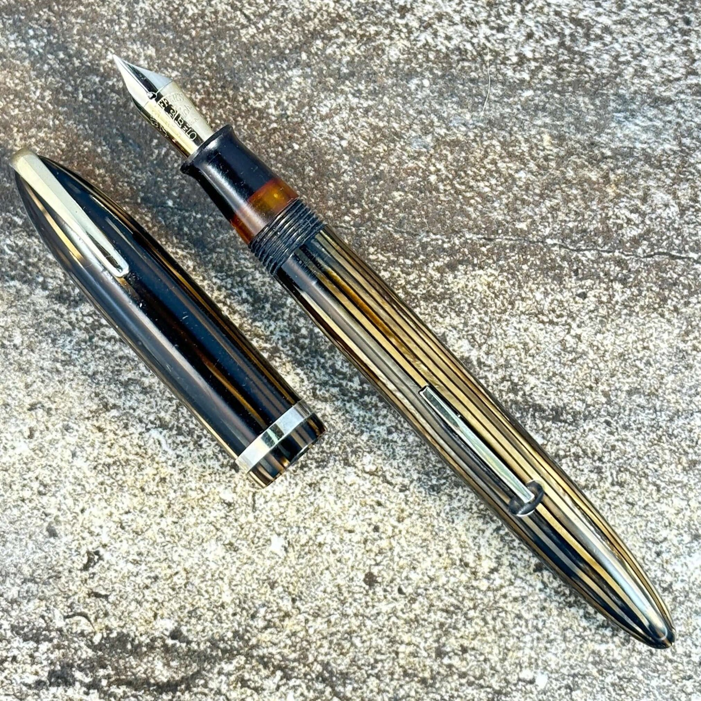 Sheaffer Balance 500; Fully Restored Fountain Pen, Lever-fil, 14K Feather Touch #5 Nib. (Has an experimental gray plastic nib)  Ozark Pen Shop   