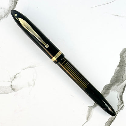 Full Length Sheaffer Balance, Slender Girth, Black with Gold Trim