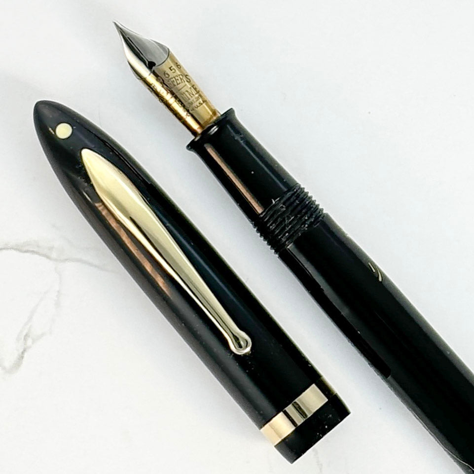 Sheaffer Lifetime Balance, Black with Gold-filled Trim, and Gregg Shorthand Symbol