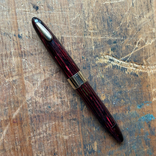 Sheaffer Tuckaway: Carmine Red, Restored Vac-Fil