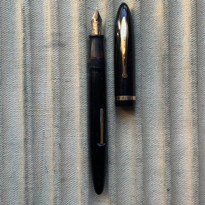 Sheaffer Balance Admiral, Full Length, Black with experimental white plastic feed.