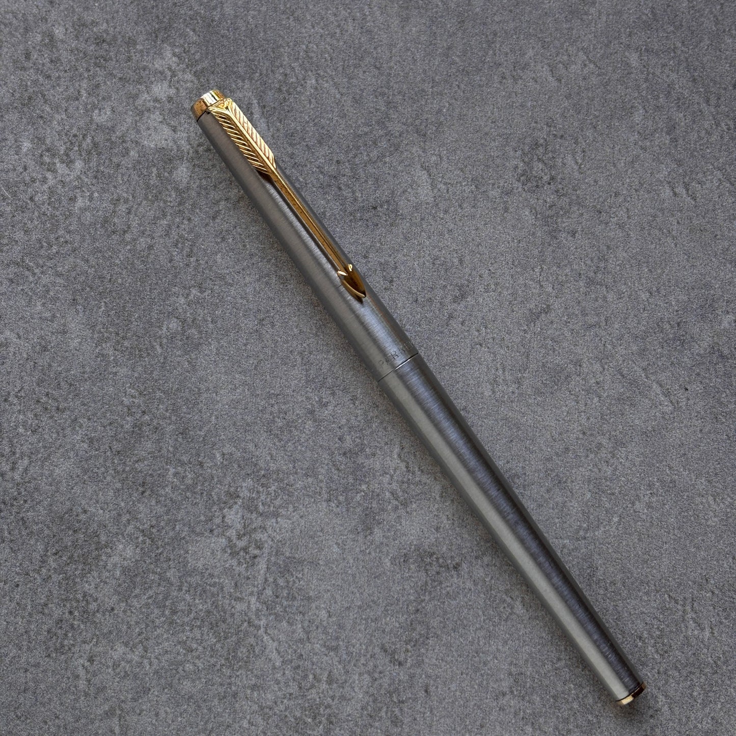 Parker 180 Flighter Fountain Pen, Brushed Stainless Steel with Gold Plated Trim