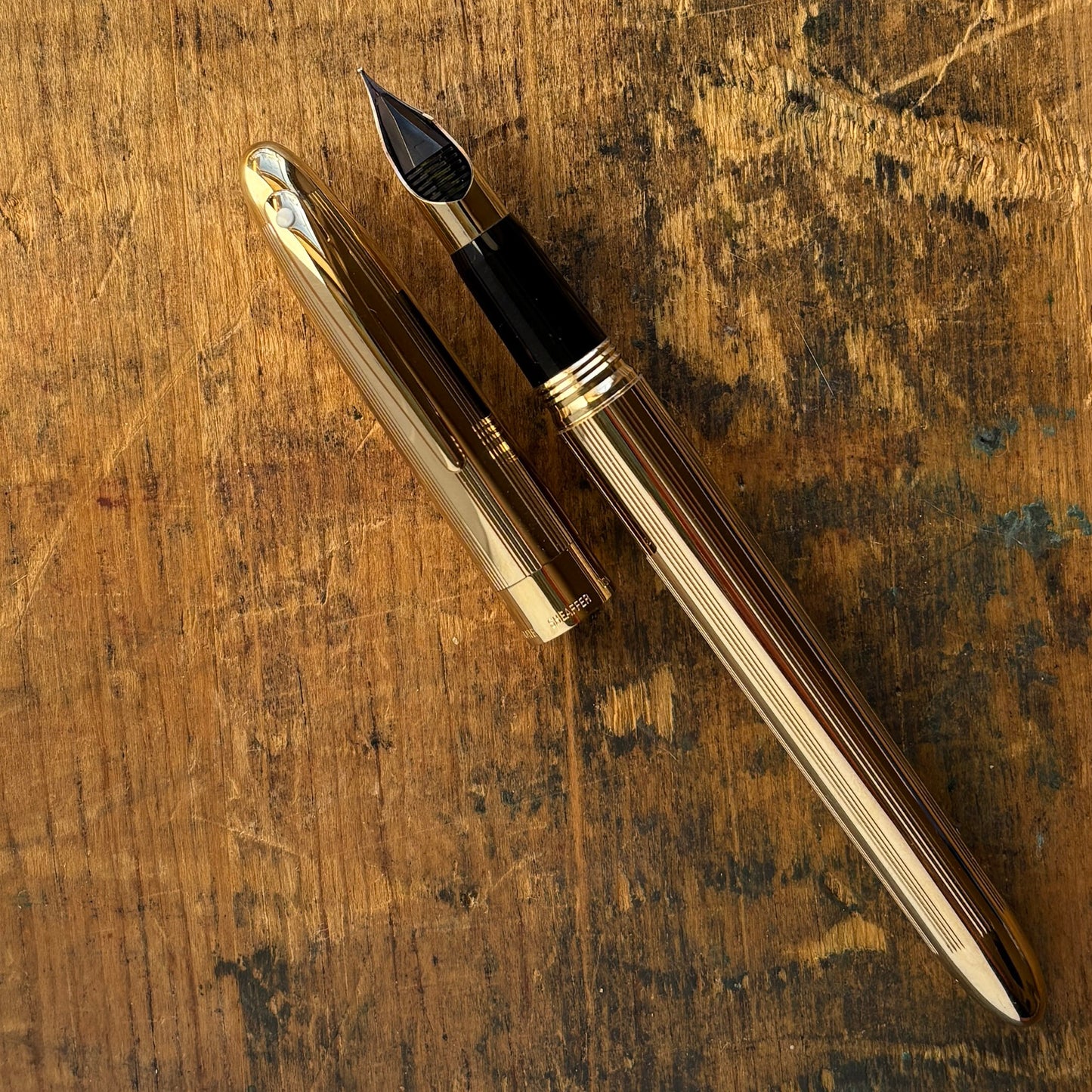 Sheaffer Crest Reissue, 23K Gold Plated,  Medium 18K Nib