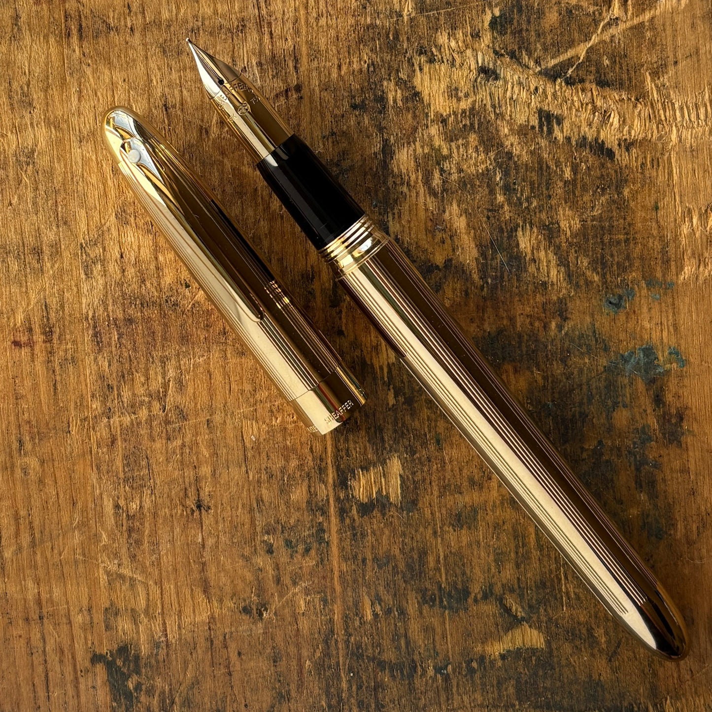 Sheaffer Crest Reissue, 23K Gold Plated,  Medium 18K Nib