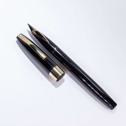 1963 Sheaffer Lifetime Imperial Fountain Pen, Black Cap and Barrel, 14K inlay nib.