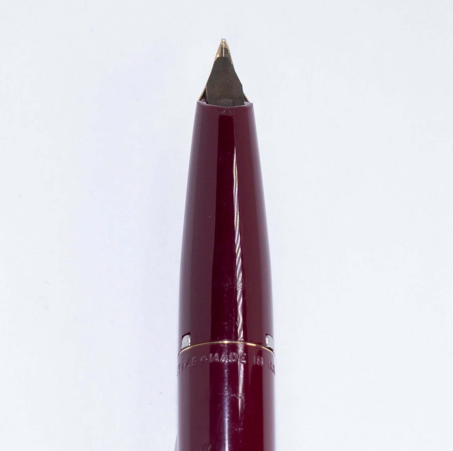 1963 Sheaffer Lifetime Imperial Fountain Pen, Burgundy, Two-Tone Cap, 14K inlay nib.