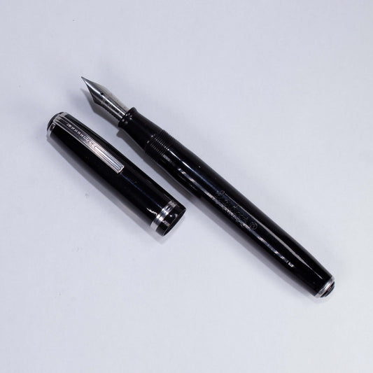 Esterbrook J Fountain Pen, Black, Restored, Lever Filler #2550 Fine Nib, Double Jewel