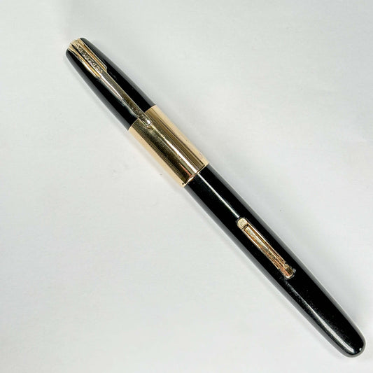 Waterman Taperite Citation, Restored Fountain Pen, Black with Gold Filled Trim, Lever Filler  Ozark Pen Shop   