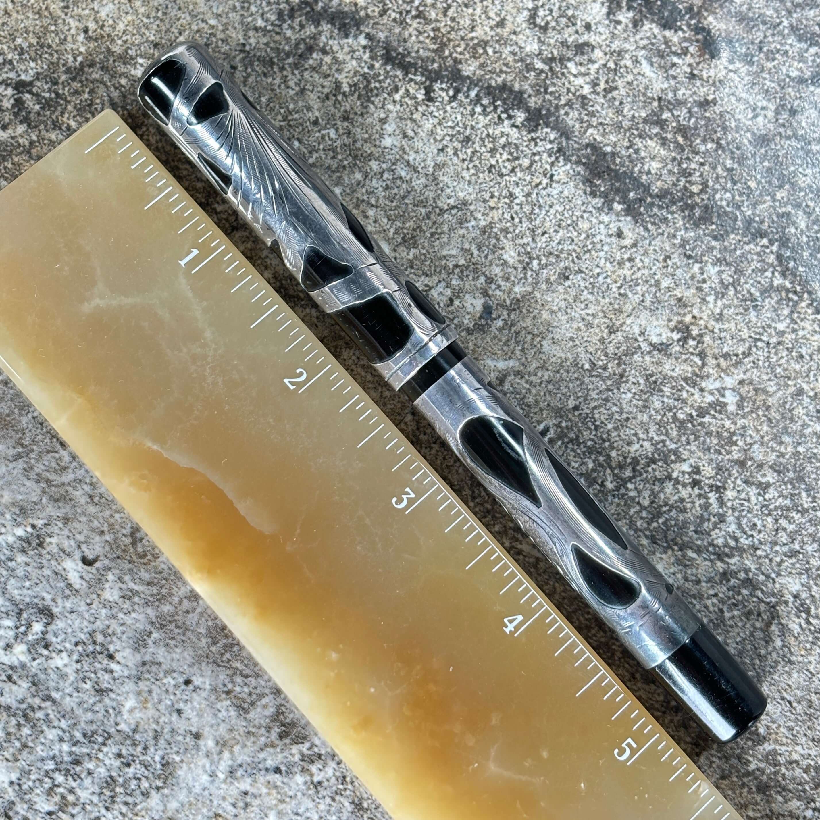 Waterman 16, Black Hard Rubber with .999 Fine Silver Overlay